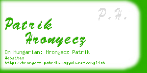 patrik hronyecz business card